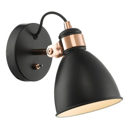 Där Lighting FRE0722 - Aplică de perete tip spot FREDERICK 1xE14/40W/230V neagră