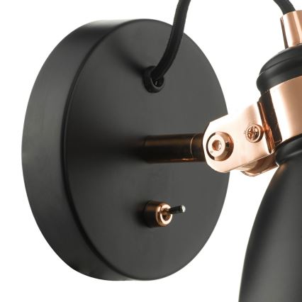 Där Lighting FRE0722 - Aplică de perete tip spot FREDERICK 1xE14/40W/230V neagră