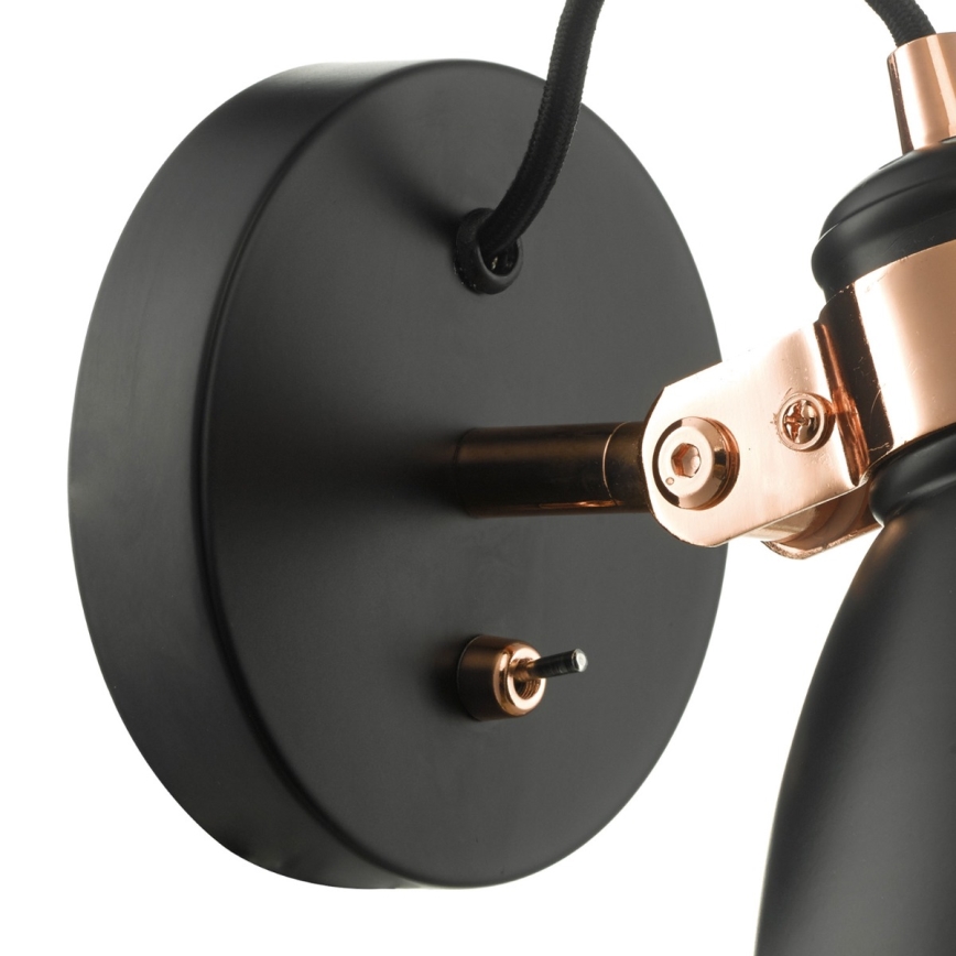 Där Lighting FRE0722 - Aplică de perete tip spot FREDERICK 1xE14/40W/230V neagră