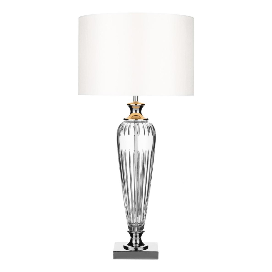 Där Lighting HIN4208 - Lampă de masă HINTON 1xE27/60W/230V alb/crom lucios