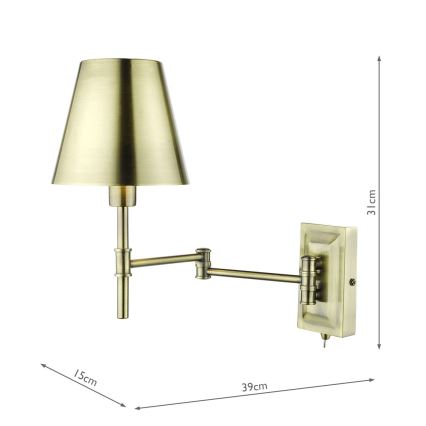 Där Lighting KEN0775 - Lampă de perete flexibilă KENSINGTON 1xE14/25W/230V alamă