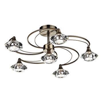 Där Lighting LUT0675 - Lustră de tavan aplicată LUTHER 6xG9/40W/230V, alamă