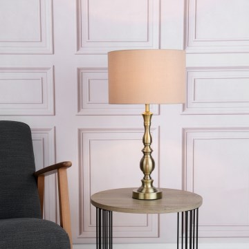 Där Lighting MAD4275 - Lampă de masă MADRID 1xE27/60W/230V maro/alamă