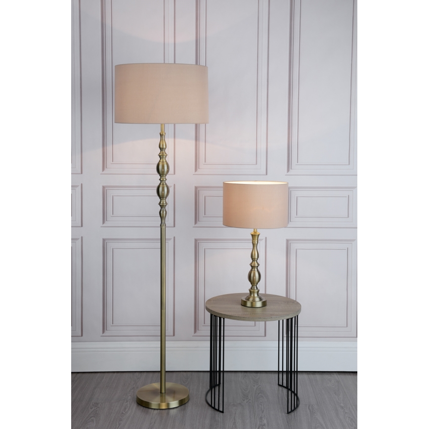 Där Lighting MAD4275 - Lampă de masă MADRID 1xE27/60W/230V maro/alamă