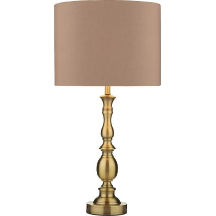 Där Lighting MAD4275 - Lampă de masă MADRID 1xE27/60W/230V maro/alamă