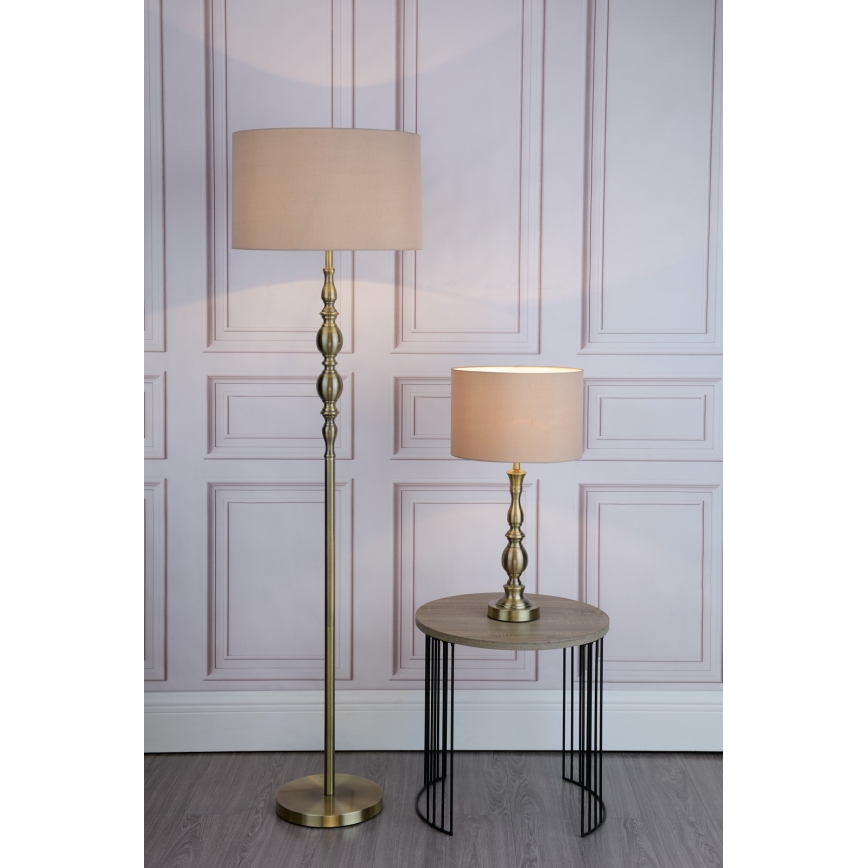 Där Lighting MAD4975 - Lampadar MADRID 1xE27/60W/230V maro/alamă