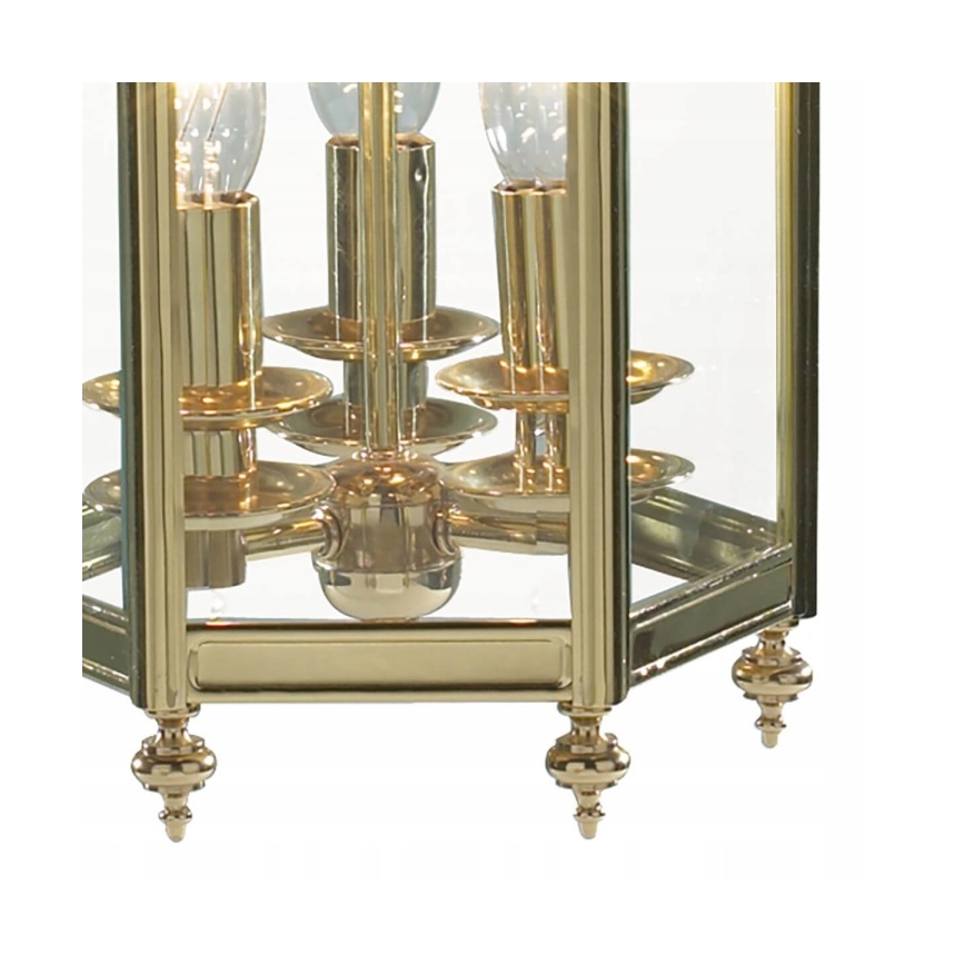 Där Lighting MOO0340 - Candelabru pe lanț MOORGATE 3xE14/60W/230V, alamă