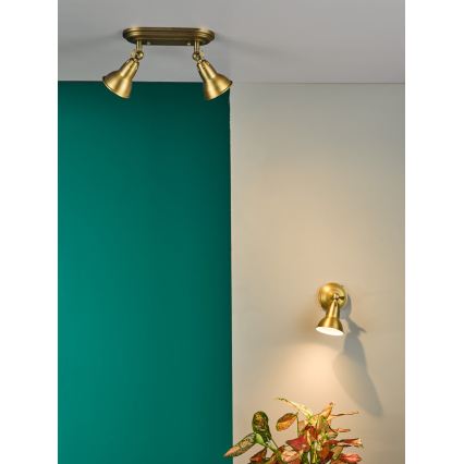 Där Lighting NAT0742 - Aplică de perete tip spot NATHANIEL 1xGU10/11W/230V alamă