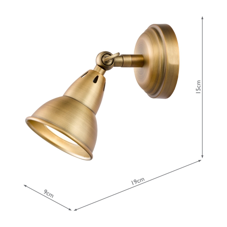 Där Lighting NAT0742 - Aplică de perete tip spot NATHANIEL 1xGU10/11W/230V alamă