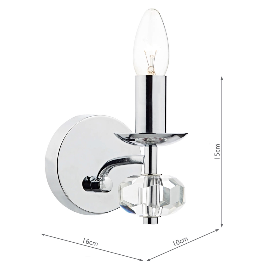Där Lighting OLE0750 - Aplica de perete OLEANA, 1xE14/40W/230V, crom lucios