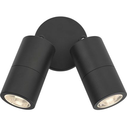 Där Lighting ORT0922 - Aplica LED de exterior pentru perete ORTEGA, 2x GU10/5W/230V, IP65, negru