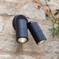 Där Lighting ORT0922 - Aplica LED de exterior pentru perete ORTEGA, 2x GU10/5W/230V, IP65, negru