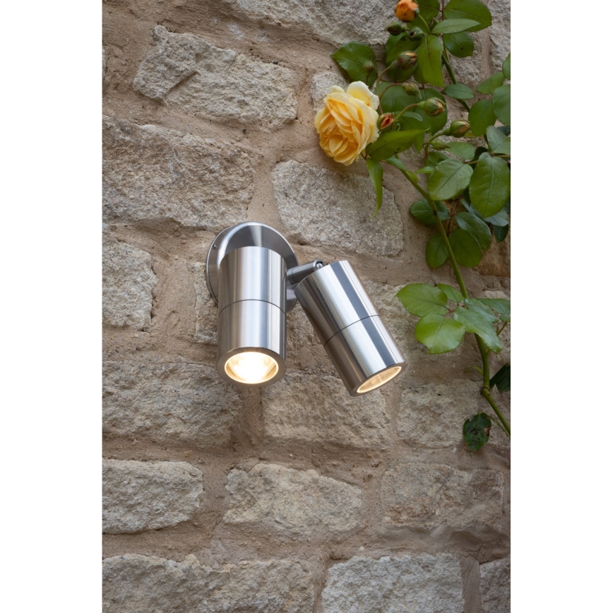 Där Lighting ORT0968 - Aplică de perete LED pentru exterior ORTEGA, 2x GU10/5W/230V, IP65, crom lucios