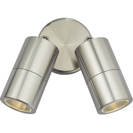 Där Lighting ORT0968 - Aplică de perete LED pentru exterior ORTEGA, 2x GU10/5W/230V, IP65, crom lucios