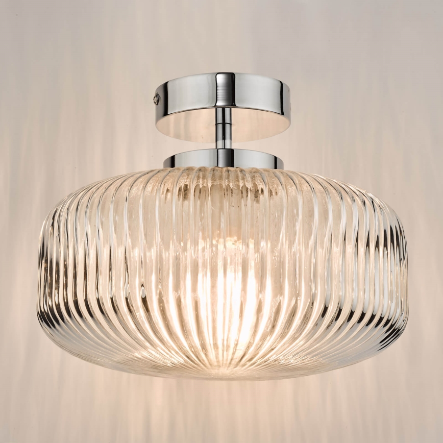 Där Lighting RIV5208 - Candelabru aplicat pentru baie RIVA 1xE27/60W/230V IP44 crom lucios