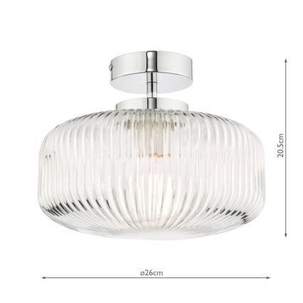 Där Lighting RIV5208 - Candelabru aplicat pentru baie RIVA 1xE27/60W/230V IP44 crom lucios