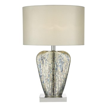 Där Lighting SYR4235 - Lampă de masă SYRACUSE 1xE27/60W/230V crom lucios/crem
