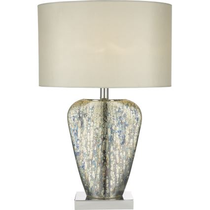 Där Lighting SYR4235 - Lampă de masă SYRACUSE 1xE27/60W/230V crom lucios/crem