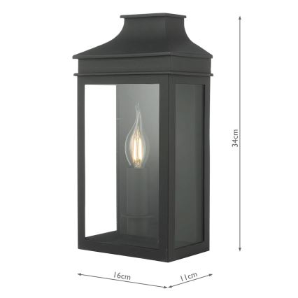 Där Lighting VAP5222 - Aplică de perete pentru exterior VAPOUR 1xE14/60W/230V IP44 negru