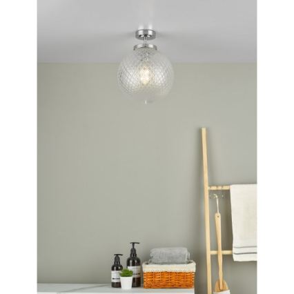 Där Lighting WAY0150 - Plafonieră pentru baie WAYNE 1xE27/40W/230V IP44 Ø 25 cm crom lucios