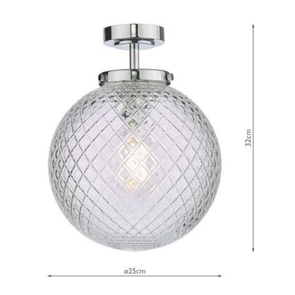 Där Lighting WAY0150 - Plafonieră pentru baie WAYNE 1xE27/40W/230V IP44 Ø 25 cm crom lucios