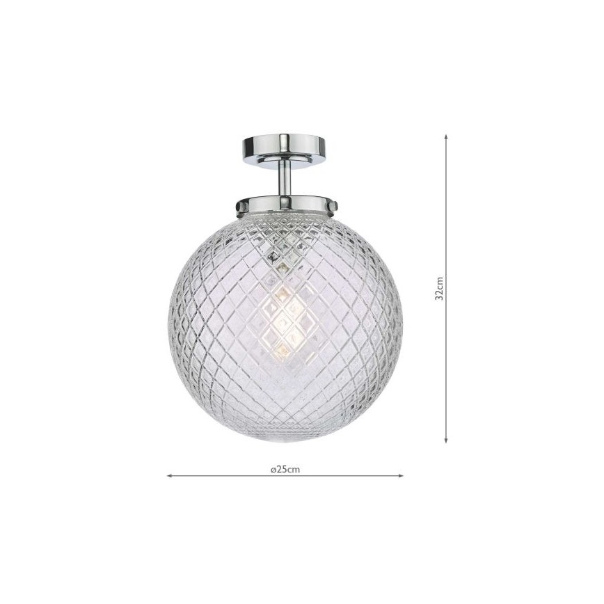 Där Lighting WAY0150 - Plafonieră pentru baie WAYNE 1xE27/40W/230V IP44 Ø 25 cm crom lucios
