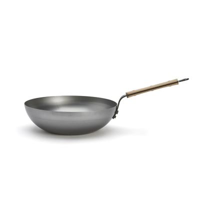 De Buyer 5717.28 - Tigaie wok MINERAL B BOIS, 28 cm