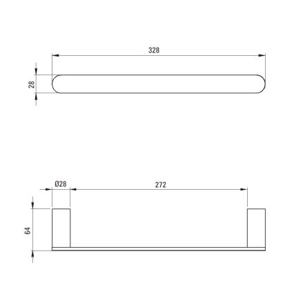 Deante ADR_0611 - Suport prosoape de perete ROUND, 32,8 cm, crom lucios