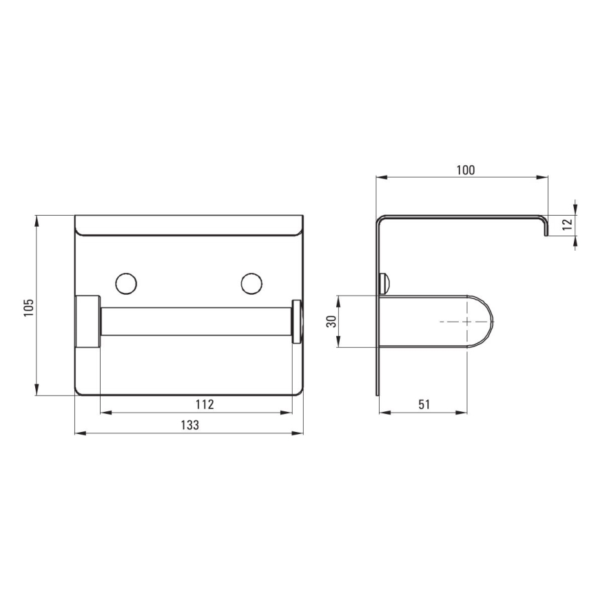 Deante ADR_N221 - Suport pentru hârtie igienică ROUND, negru