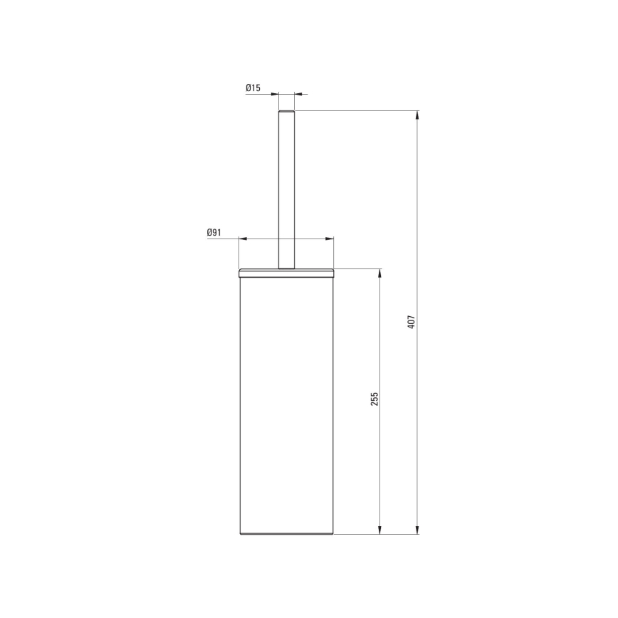Deante ADR_N712 - Perie WC cu suport ROUND, neagră