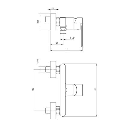 Deante ALPINIA BGA_040M - baterie de duș, crom lucios