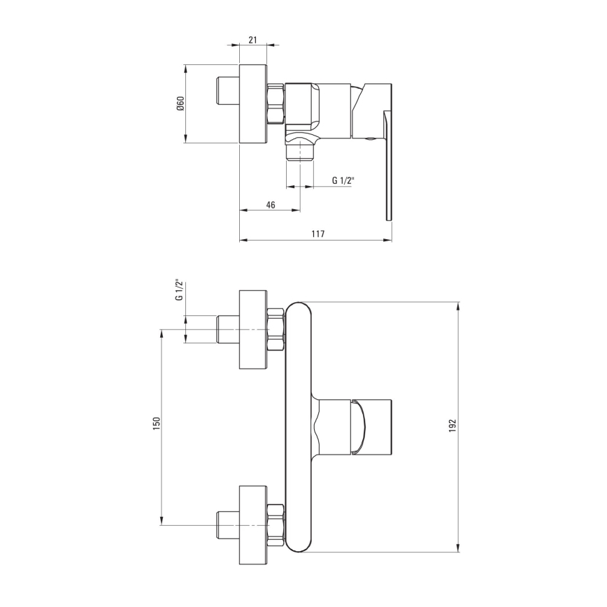 Deante ALPINIA BGA_040M - baterie de duș, crom lucios