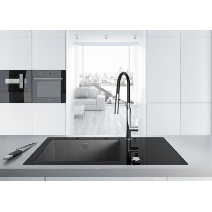 Deante BGB_B720 - Baterie pentru chiuvetă cu braț flexibil GERBERA negru/crom