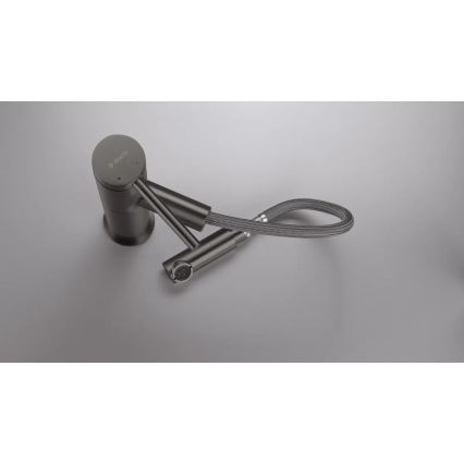 Deante BGE_D22M - Baterie pentru lavoar ORA cu duș extractibil, 22,9 cm, titan