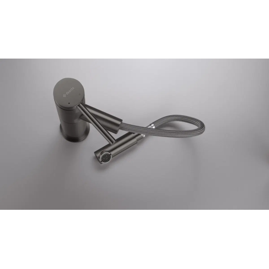 Deante BGE_D22M - Baterie pentru lavoar ORA cu duș extractibil, 22,9 cm, titan