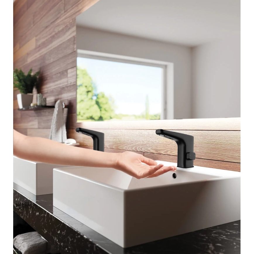 Deante BQH_N29V - Baterie pentru chiuvetă fără atingere cu reglaj temperatură HIACYNT 230/6V negru