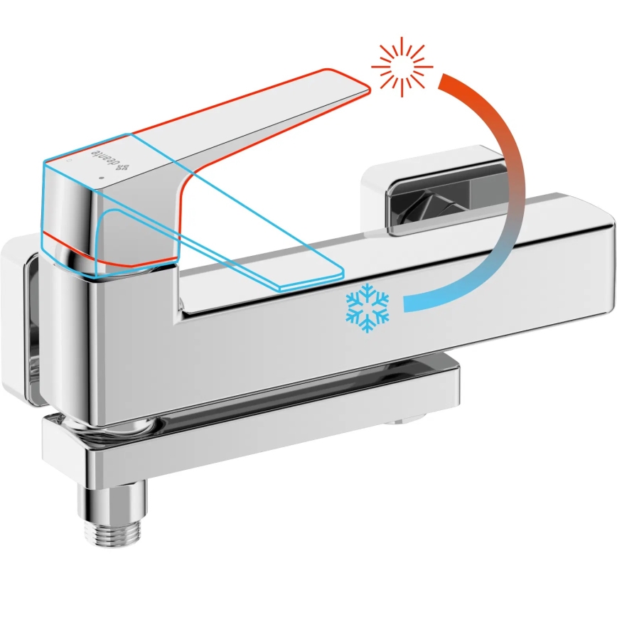 Deante BQL_012M - Baterie pentru cadă BLUR rabatabilă, crom lucios