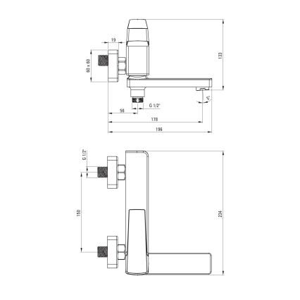 Deante BQL_N12M BLUR - Baterie de cadă rabatabilă, neagră