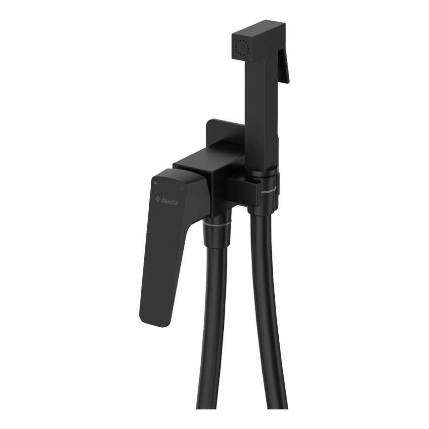 Deante BQL_N34M - Baterie pentru bideu BLUR cu duș, pentru montaj în perete, negru