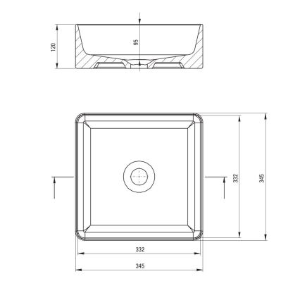 Deante CDJ_6U3S - Lavoar pentru blat JASMIN 34,5x34,5 cm ceramică/alb