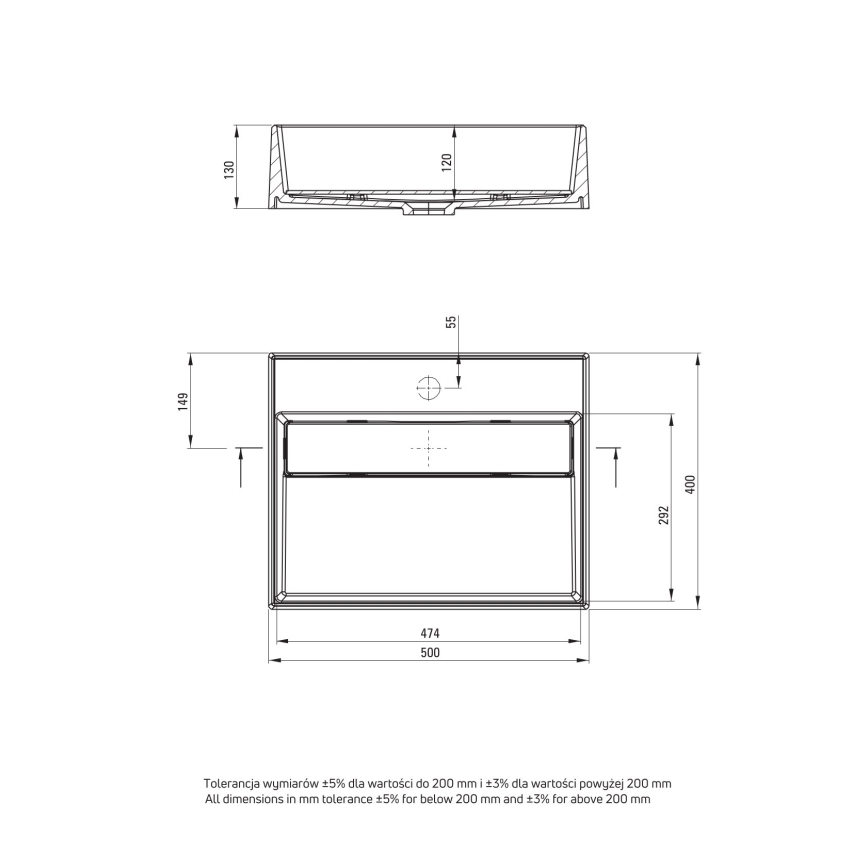 Deante CQR_NU5M - Lavoar pentru blat CORREO 40x50 cm granit/negru