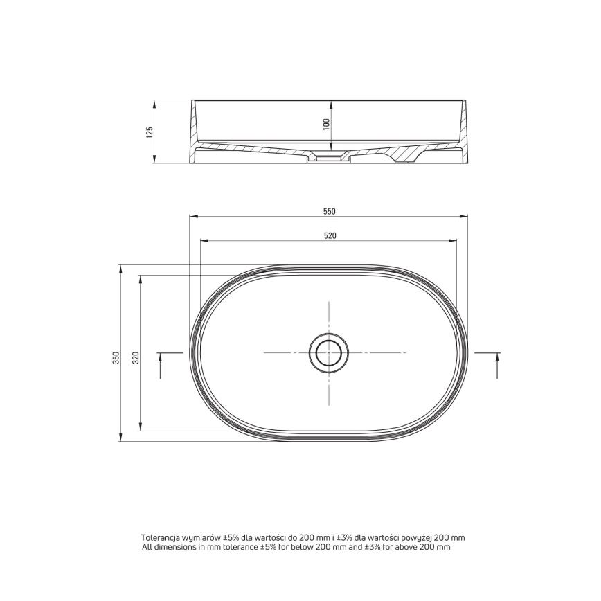 Deante CQS_5U6S - Lavoar pentru blat SILIA 35x55 cm granit/bej