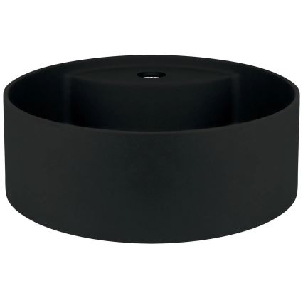 Deante CQS_NU4B - Lavoar pentru montare pe blat cu orificiu pentru baterie SILIA, Ø 36 cm, granit/negru