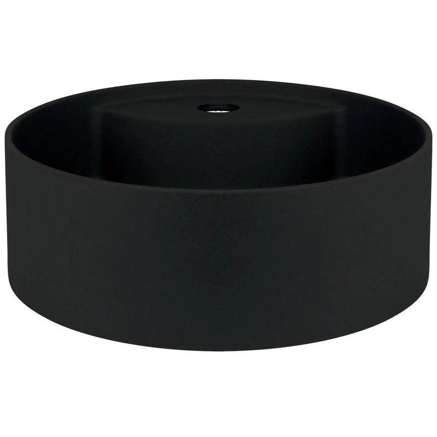 Deante CQS_NU4B - Lavoar pentru montare pe blat cu orificiu pentru baterie SILIA, Ø 36 cm, granit/negru