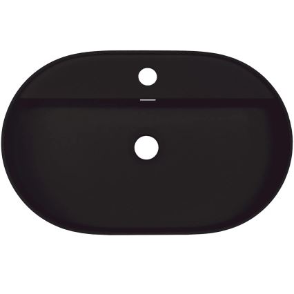 Deante CQS_NU6B - Lavoar pentru montaj pe blat cu orificiu pentru baterie SILIA 35 x 55 cm, granit/negru