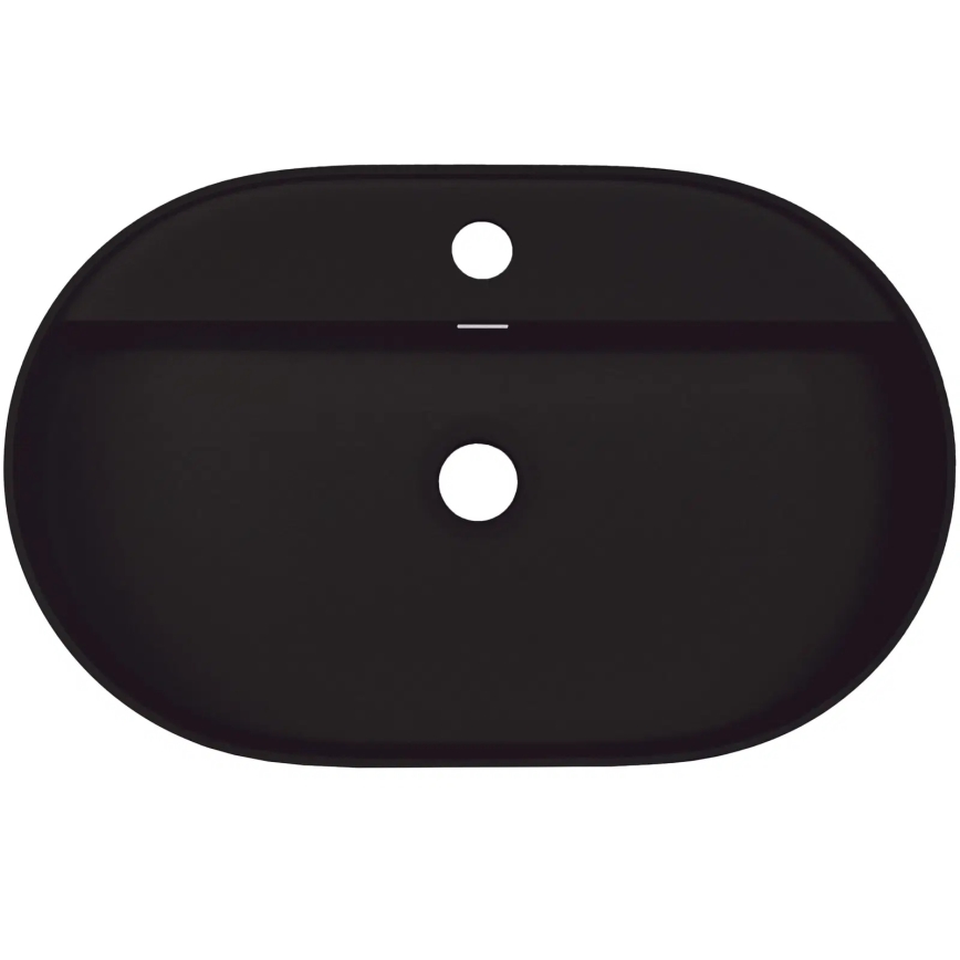 Deante CQS_NU6B - Lavoar pentru montaj pe blat cu orificiu pentru baterie SILIA 35 x 55 cm, granit/negru