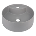 Deante CQS_SU4B - Lavoar SILIA pentru montare pe blat, cu orificiu pentru baterie, Ø 36 cm, granit/gri metalic