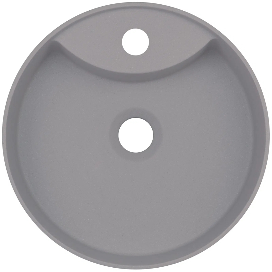 Deante CQS_SU4B - Lavoar SILIA pentru montare pe blat, cu orificiu pentru baterie, Ø 36 cm, granit/gri metalic