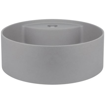 Deante CQS_SU4B - Lavoar SILIA pentru montare pe blat, cu orificiu pentru baterie, Ø 36 cm, granit/gri metalic