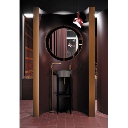 Deante CQS_SU4S - Lavoar pe blat SILIA, Ø 36 cm, granit/gri metalizat